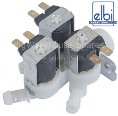 Solenoid valve triple straight 230VAC inlet 3/4" outlet 11,5mm t