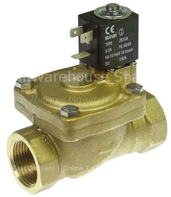 Solenoid valve 2-ways 24VAC connection 1" L 105mm DN 24mm slide-