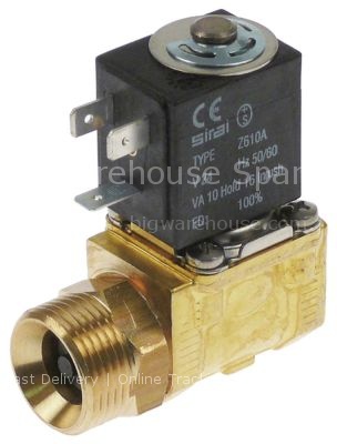 Solenoid valve brass 2-ways 24VAC inlet 3/4" ET outlet 1/2" IT c