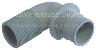Connection angle for overflow pipe