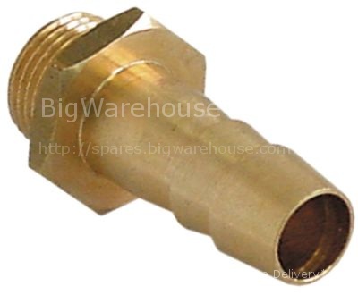 Hose connector brass straight thread 3/8" hose ø 12mm Qty 1 pcs