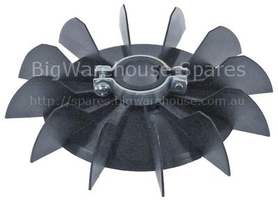 Fan wheel ø 160mm shaft intake ø 24mm plastic blades 12 W 30mm
