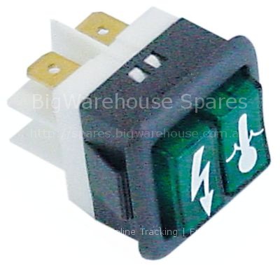 Indicator light mounting measurements 27.8x25mm green 24V connec