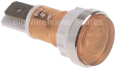 Indicator light ø 12mm 24V yellow connection male faston 6.3mm