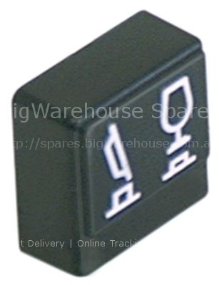 Push button size 23x23mm black programme