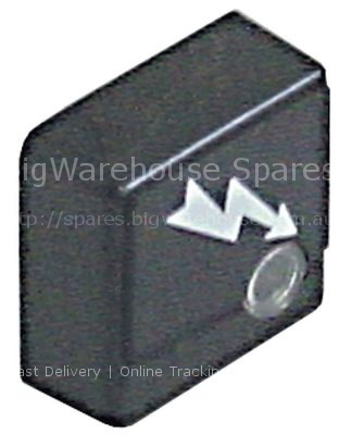 Push button size 23x23mm black flash with lens