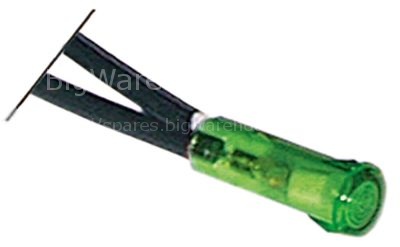 Indicator light LED mounting ø 6mm 5VDC green connection cable 2