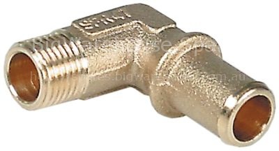 Hose connector brass angled thread 1/4" hose ø 12mm Qty 1 pcs