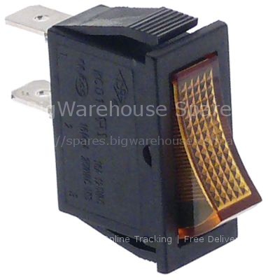 Momentary rocker switch mounting measurements 30x11mm orange 1NO