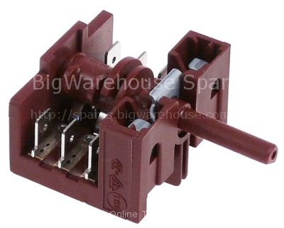 Cam switch 3 operating positions 3NO sequence 1-0-2 16A shaft