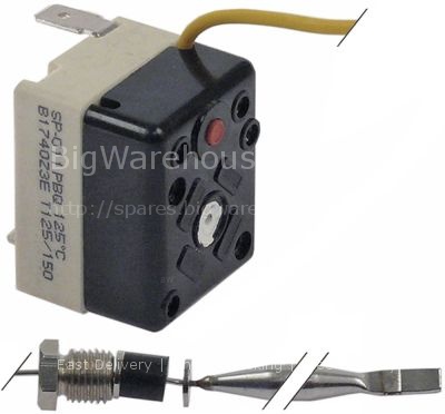 Safety thermostat switch-off temp. 125°C 1-pole 16A probe ø 6mm