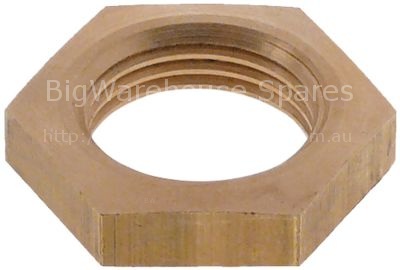 Nut thread 5/8" pipe (22.7mm) H 7,3mm WS 32 brass Qty 1 pcs