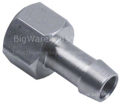 Hose connector straight hose ø 10mm thread 3/8" SS