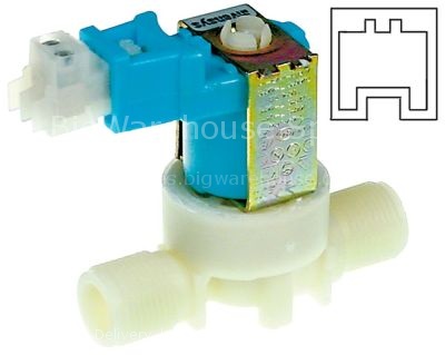 Solenoid valve single straight 230VAC inlet 3/8" outlet 3/8" DN1