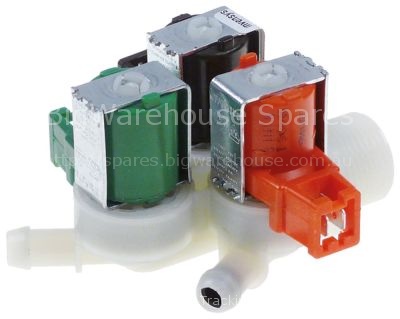 Solenoid valve triple straight 230VAC inlet 3/4" outlet 11,5mm 1