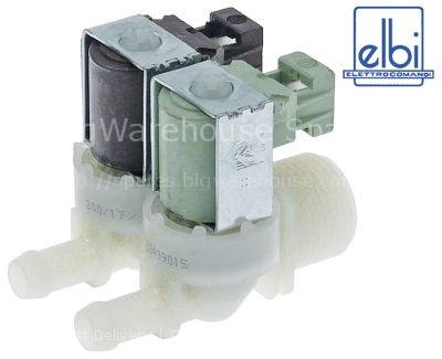 Solenoid valve double straight 230VAC inlet 3/4" outlet 11.5mm D
