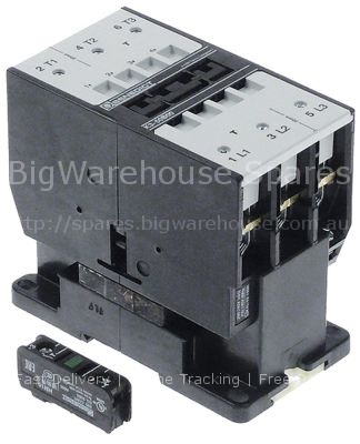 Power contactor resistive load 110A 230 (AC3/400V) 50A/22kW main