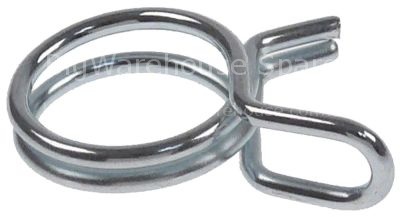 Wire clamp ø 14.4-15.1mm wire gauge ø 1,8mm zinc-coated steel Qt