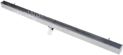 Drip rail push-in for door L 549mm metal W 24mm H 25mm