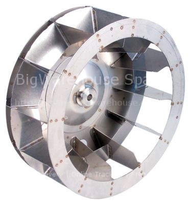 Fan wheel D1 ø 350mm H1 125mm blades 12 D2 ø 13mm D3 ø 16mm H2 3