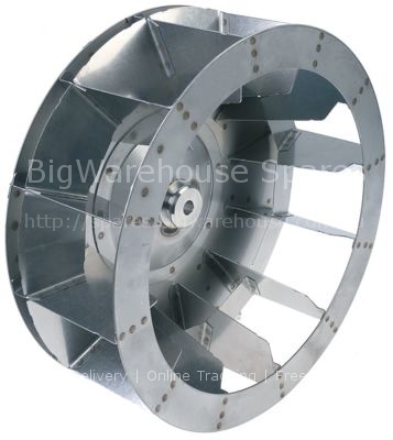 Fan wheel D1 ø 350mm H1 135mm blades 12 D2 ø 13mm D3 ø 16mm H2 4