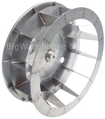 Fan wheel D1 ø 450mm H1 155mm blades 12 D2 ø 13,5mm D3 ø 17mm H2