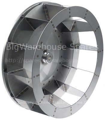 Fan wheel D1 ø 450mm D2 ø 23mm D3 ø 19,5mm H1 156mm blades 12 H2