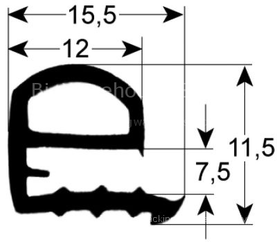 Window gasket profile 1860 W 600mm L 715mm Qty 1 external size