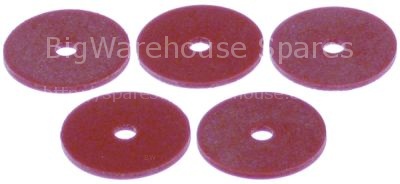 Gasket for control panel H 1mm D1 ø 18mm D2 ø 3mm silicone Qty 5