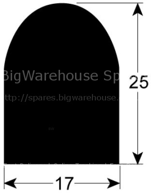 Tray rack trolley gasket profile 4020 L 1100mm Qty 1 silicone fo