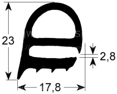 Door seal profile 2230 W 470mm L 485mm external size Qty 1