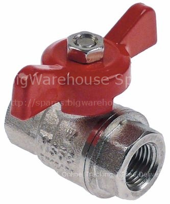 Ball valve connection 1/4" IT - 1/4" IT DN10 total length 45mm