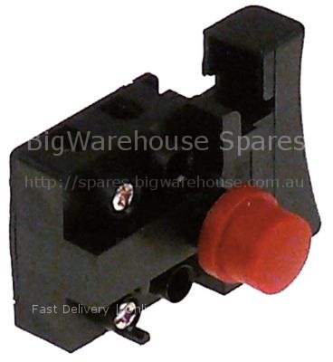 Momentary push switch mounting measurements 29x29mm red 1NO 250V