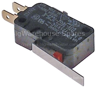 Microswitch with lever 250V 16A 1CO connection male faston 4.8mm