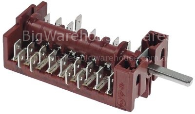 Cam switch 5 operating positions 9NO sequence 1-0-2-3-4 16A shaf