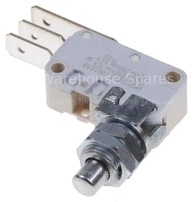 Microswitch with plunger thread M10x0.75 thread L 10mm 250V 16A