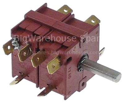 Rotary switch 4 operating positions sequence 0-1-2-3 13A shaft ø