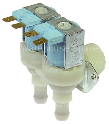 Solenoid valve double angled 230VAC inlet 3/4" input 10l/min out