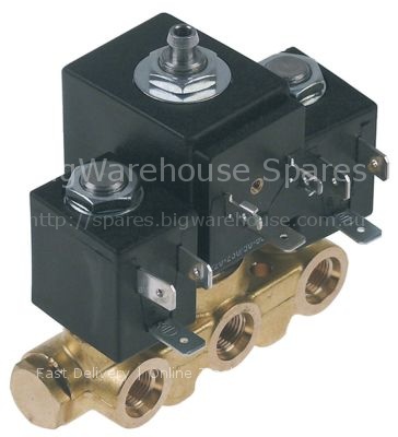 Solenoid valve brass 230VAC outlet 1/8" 5-way body outer cone sl