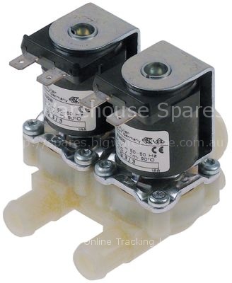 Solenoid valve double 230VAC inlet 3/4" outlet 14,5mm DN10 t.max