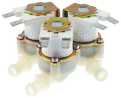Solenoid valve triple straight 230VAC inlet 3/4" outlet 10mm DN1