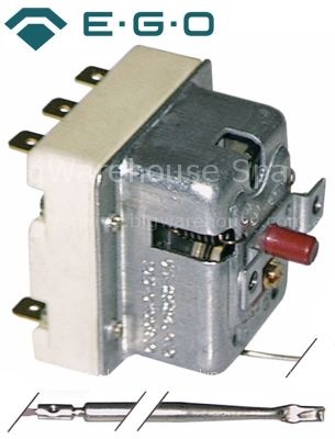 Safety thermostat switch-off temp. 360°C 3-pole 20A probe ø 4mm