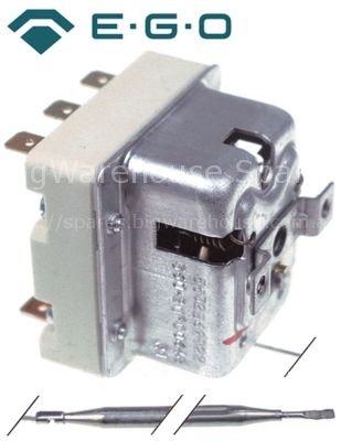 Safety thermostat switch-off temp. 236°C 3-pole 20A probe ø 6mm