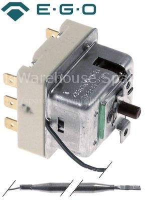 Safety thermostat switch-off temp. 132°C 3-pole 3NC 20A probe ø