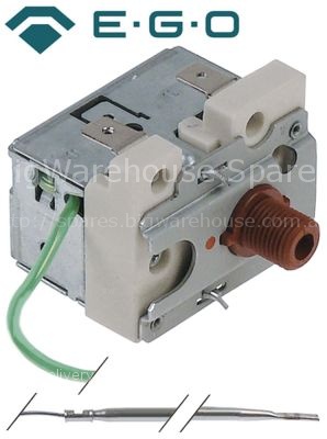 Safety thermostat switch-off temp. 132°C 1-pole 16A probe ø 3,1m