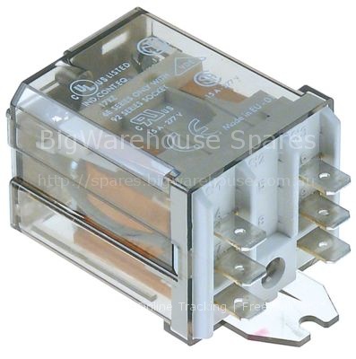 Power relays 230VAC 16A 2NO connection male faston 6.3mm flange