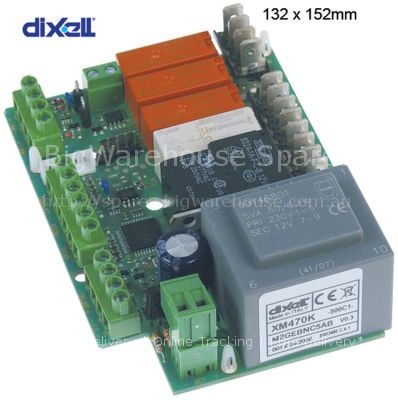 Power PCB DIXELL XM470K-500C1 mounting measurements 132x152mm