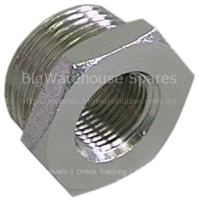 Reducer thread  nickel-plated brass total length 17,5mm WS 30
