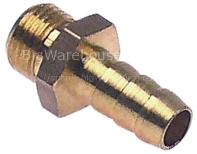 Hose connector brass straight thread 1/8" hose ø 7mm Qty 1 pcs
