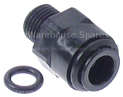Hose connector thread 1/4" with coupling straight plastic